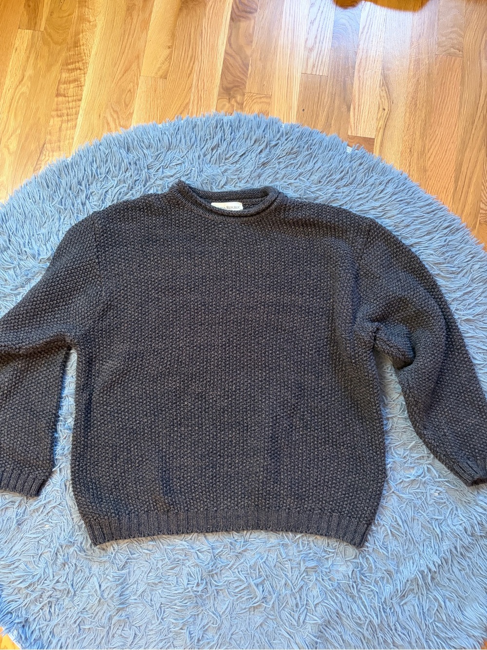 Banana Republic Vintage Dark Brown Rolled Neck Textured Men's Sweater Size XL